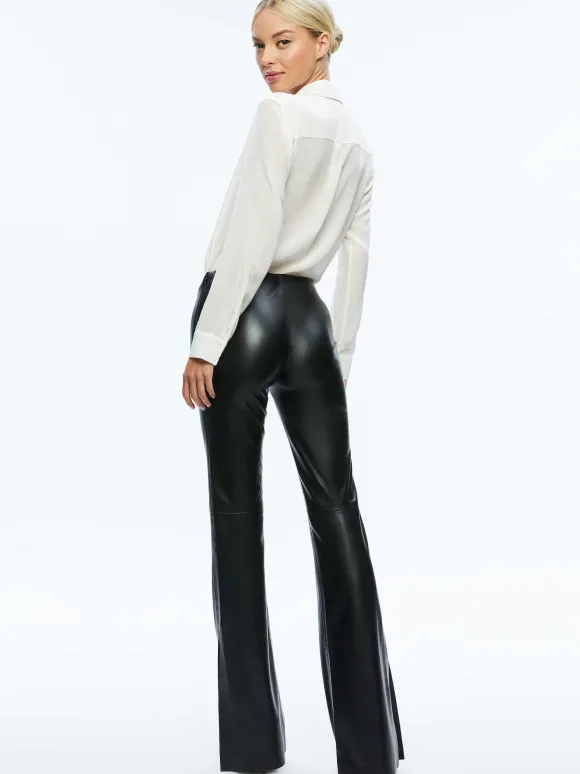 Tina Vegan Leather Split Hem Pant | Alice and Olivia Clearance