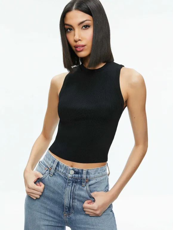 Tonita Ribbed Tank | Alice and Olivia Sale