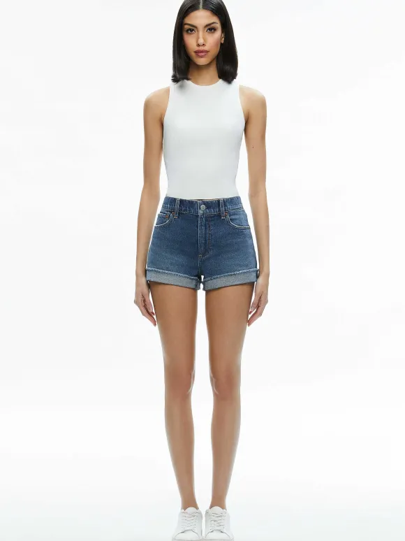 Trish Low Rise Baggy Short With Raw Hem | Alice and Olivia Shop