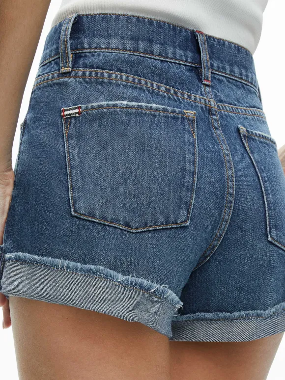 Trish Low Rise Baggy Short With Raw Hem | Alice and Olivia Shop