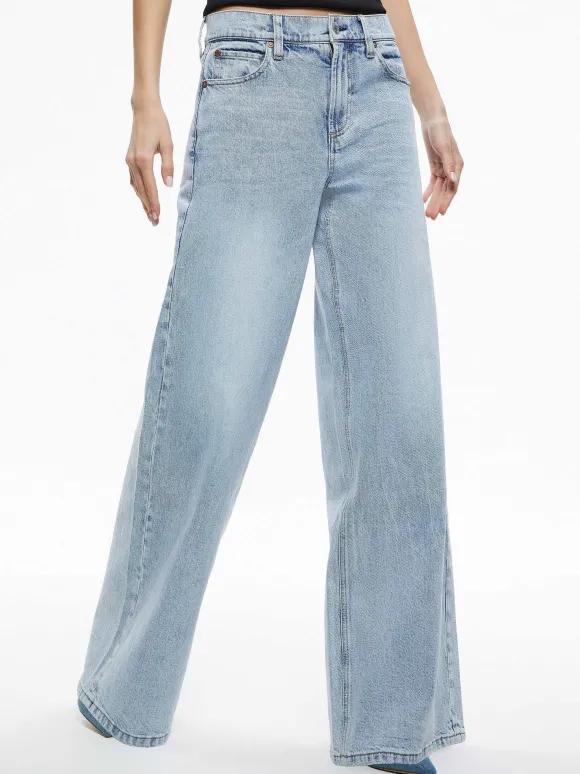 Trish Mid Rise Baggy Jean | Alice and Olivia Store