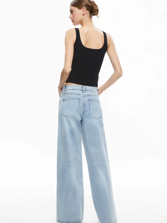 Trish Mid Rise Baggy Jean | Alice and Olivia Store