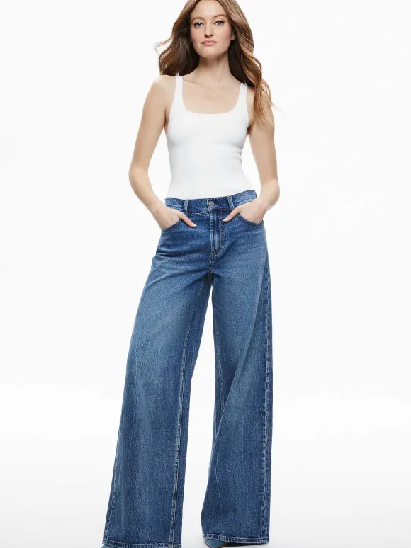 Trish Mid Rise Baggy Jean | Alice and Olivia Flash Sale