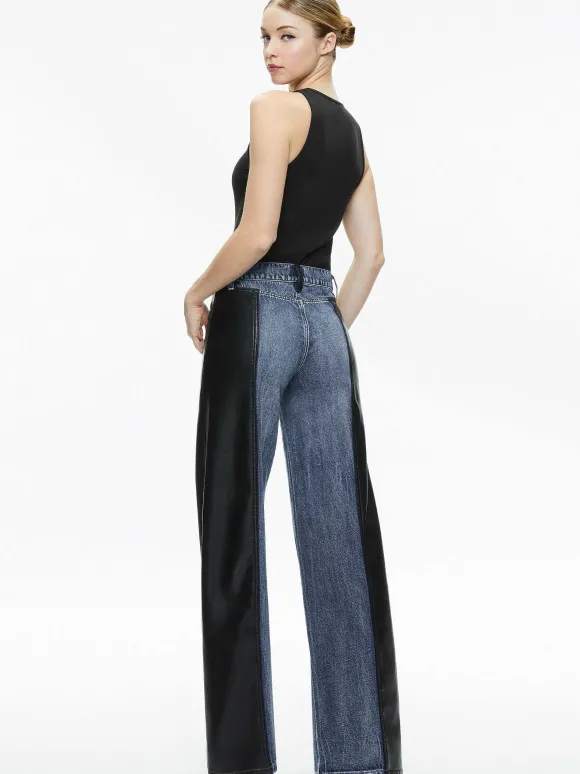 Trish Vegan Leather Baggy Jean | Alice and Olivia Store