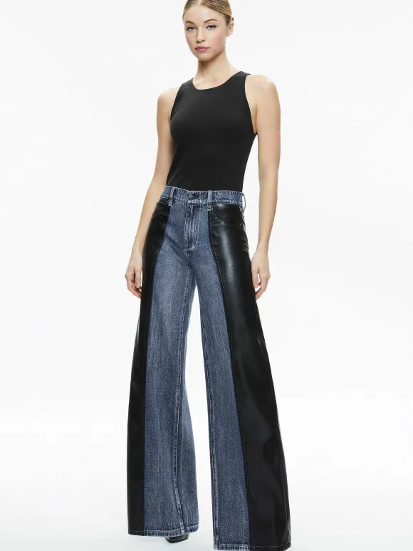 Trish Vegan Leather Baggy Jean | Alice and Olivia Store