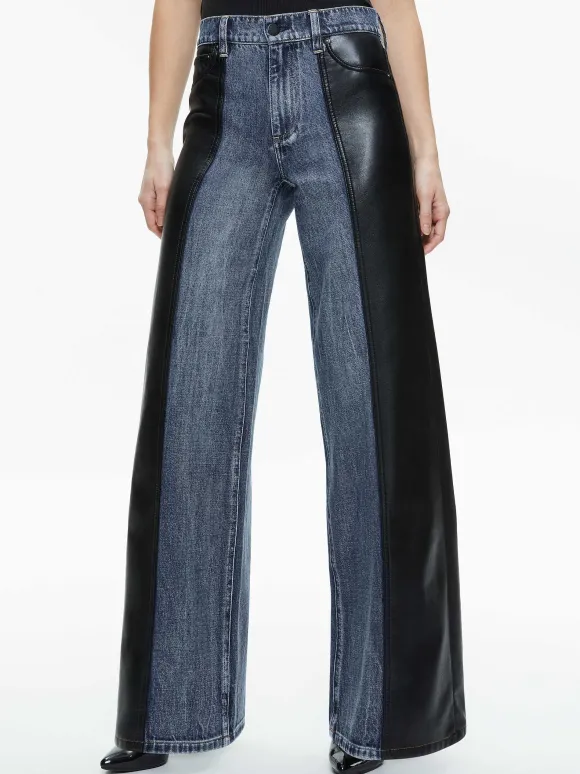 Trish Vegan Leather Baggy Jean | Alice and Olivia Store