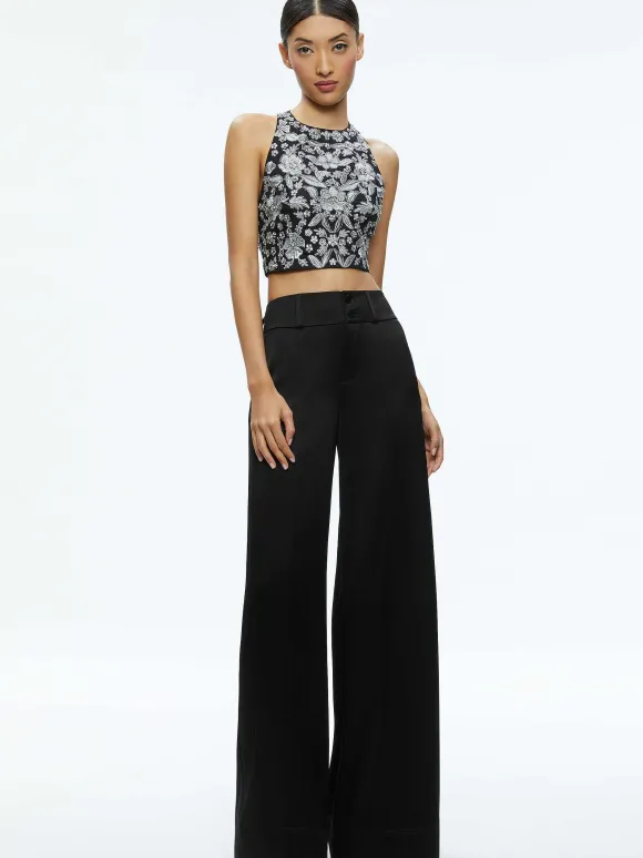 Tru Racer Back Fitted Crop Top | Alice and Olivia Outlet