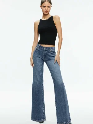 Val Crystal Fringe Cutout Tank | Alice and Olivia Outlet