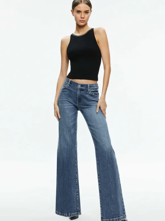 Val Crystal Fringe Cutout Tank | Alice and Olivia Outlet
