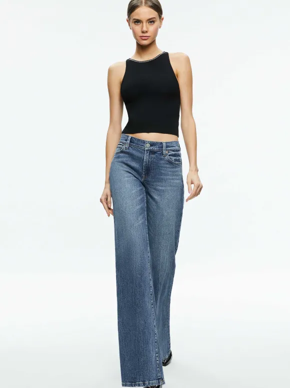 Val Crystal Fringe Cutout Tank | Alice and Olivia Outlet