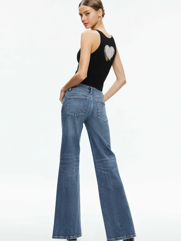 Val Crystal Fringe Cutout Tank | Alice and Olivia Outlet