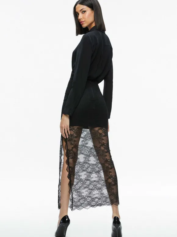 Vanita Embellished Neck Lace Crop Top + Iyanna Lace Maxi Skirt | Alice and Olivia Discount