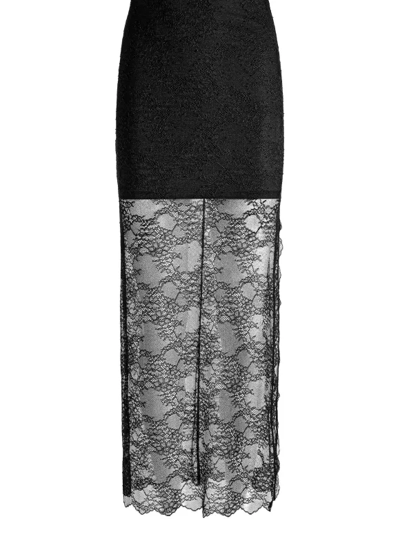 Vanita Embellished Neck Lace Crop Top + Iyanna Lace Maxi Skirt | Alice and Olivia Discount