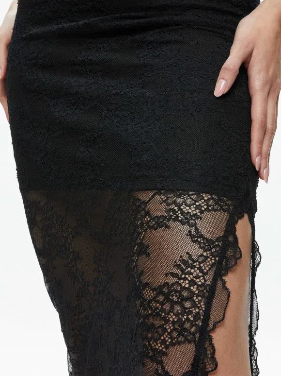 Vanita Embellished Neck Lace Crop Top + Iyanna Lace Maxi Skirt | Alice and Olivia Discount