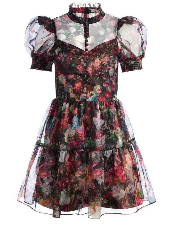 Vernita Puff Sleeve Mini Dress | Alice and Olivia Clearance