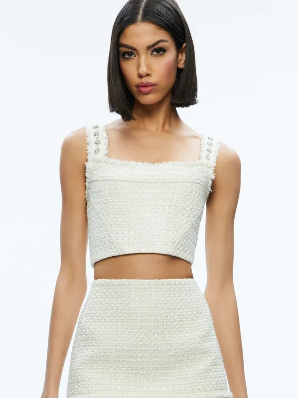 Vicenta Embellished Structured Corset | Alice and Olivia Flash Sale