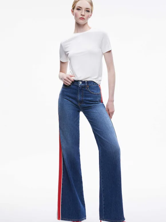 Weezy Side Stripe Jean | Alice and Olivia Outlet