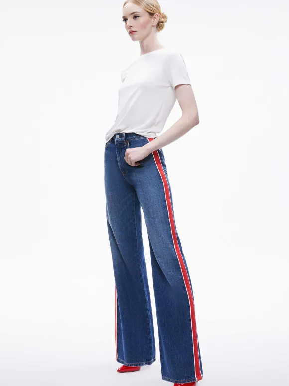 Weezy Side Stripe Jean | Alice and Olivia Outlet