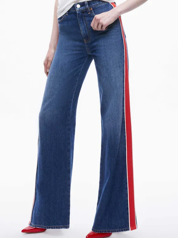 Weezy Side Stripe Jean | Alice and Olivia Outlet