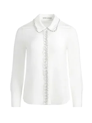 Willa Embellished Placket Top | Alice and Olivia Fashion