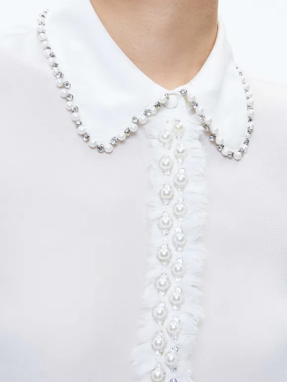 Willa Embellished Placket Top | Alice and Olivia Fashion