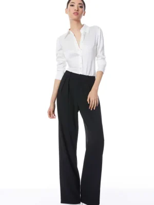 Willa Fitted Placket Top | Alice and Olivia Hot