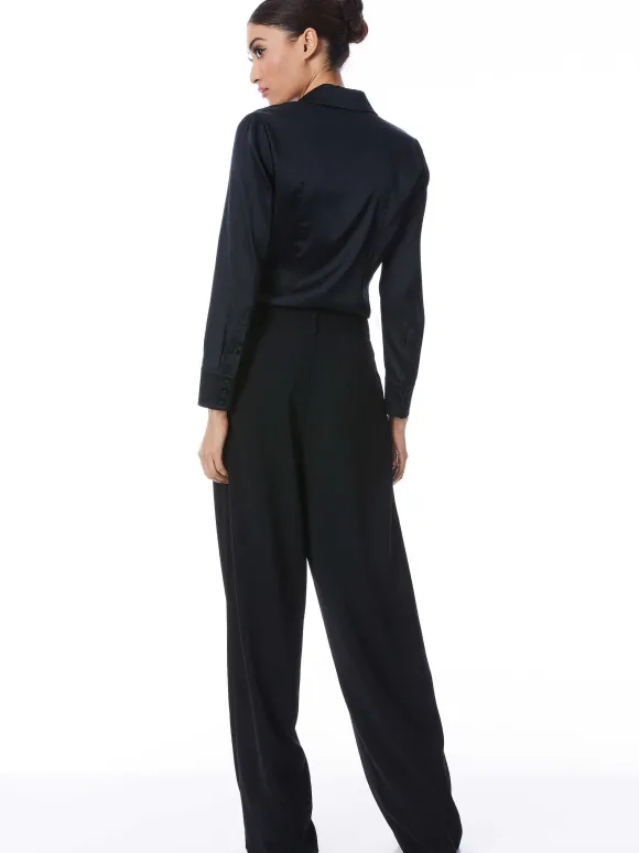 Willa Fitted Placket Top | Alice and Olivia Shop