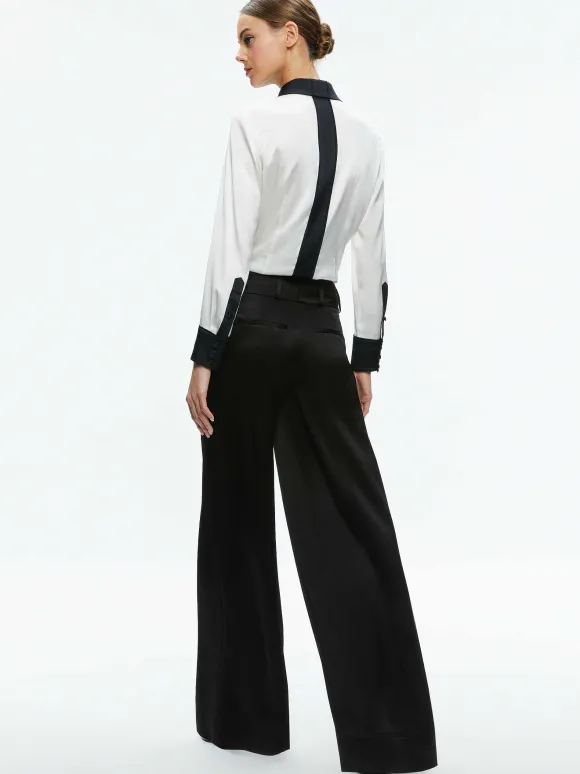 Willa Fitted Placket Top | Alice and Olivia New