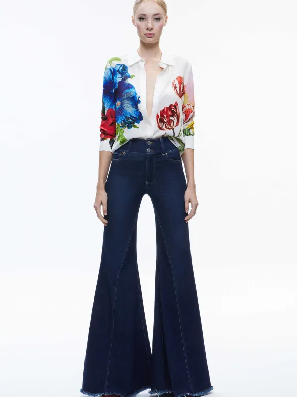 Willa Placket Top | Alice and Olivia Shop