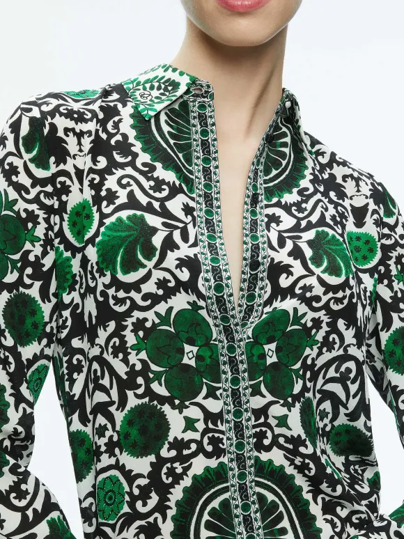Willa Placket Top | Alice and Olivia Discount