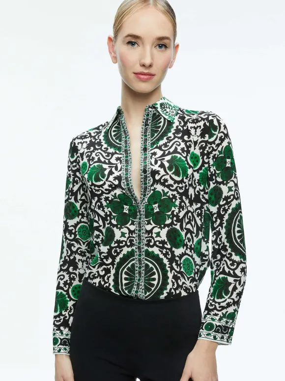 Willa Placket Top | Alice and Olivia Discount