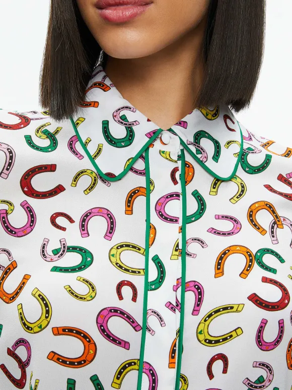 Willa Placket Top With Piping | Alice and Olivia Best Sale