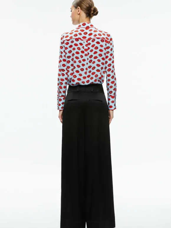 Willa Placket Top With Piping | Alice and Olivia Discount