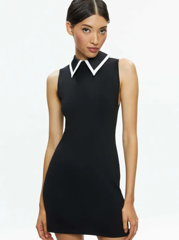 Wynell Collared Mini Dress | Alice and Olivia Online