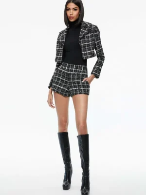 Yardley Cropped Fray Hem Jacket + Donald Tweed Short | Alice and Olivia Best