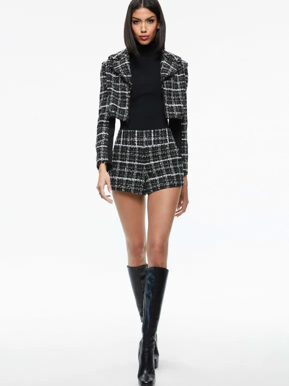 Yardley Cropped Fray Hem Jacket + Donald Tweed Short | Alice and Olivia Best