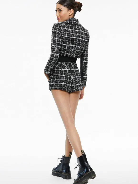 Yardley Cropped Fray Hem Jacket + Donald Tweed Short | Alice and Olivia Best