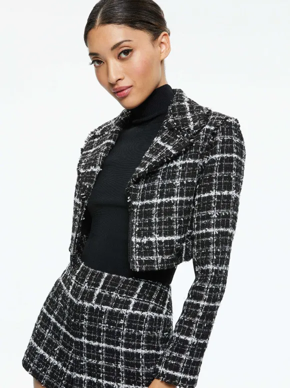 Yardley Cropped Fray Hem Jacket | Alice and Olivia Hot