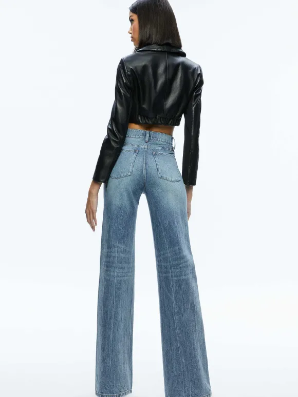 Yardley Leather Cropped Jacket | Alice and Olivia Best Sale